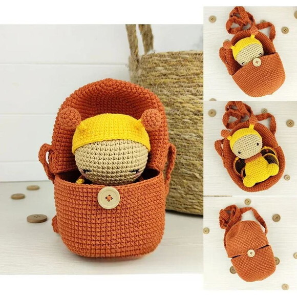Receita Bolsa Abelha Amigurumi