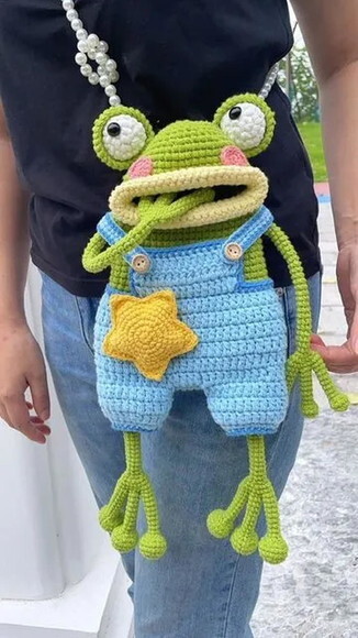 Receita Bolsa Sapo Amigurumi