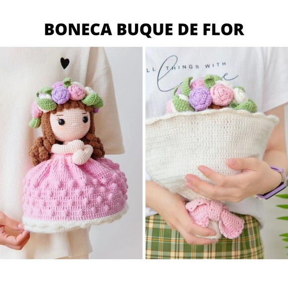 Receita Boneca Buque De Flor Amigurumi