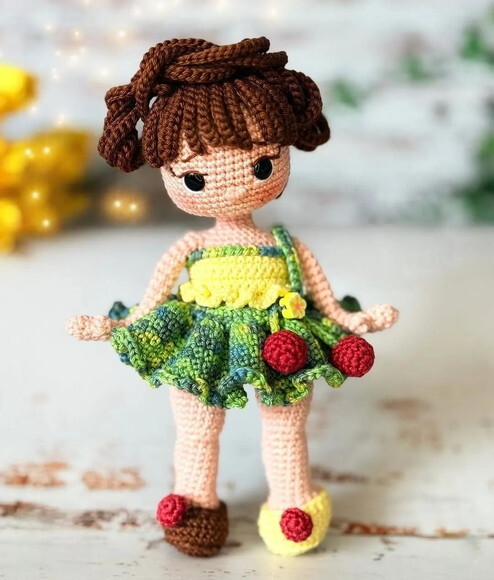 Receita Boneca Cereja Amigurumi