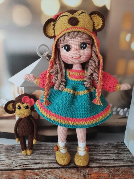 Receita Boneca e Macaco Amigurumi