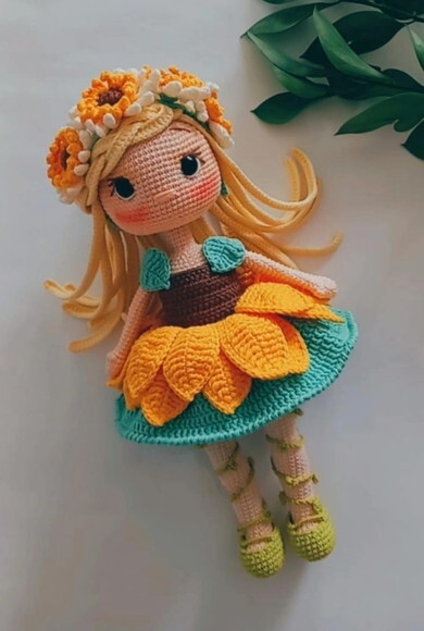 Receita Boneca Girassol Amigurumi
