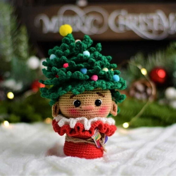 Receita Boneca Natal Amigurumi
