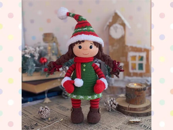 Receita Boneca Natal Amigurumi