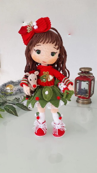 Receita Boneca Natalina Amigurumi