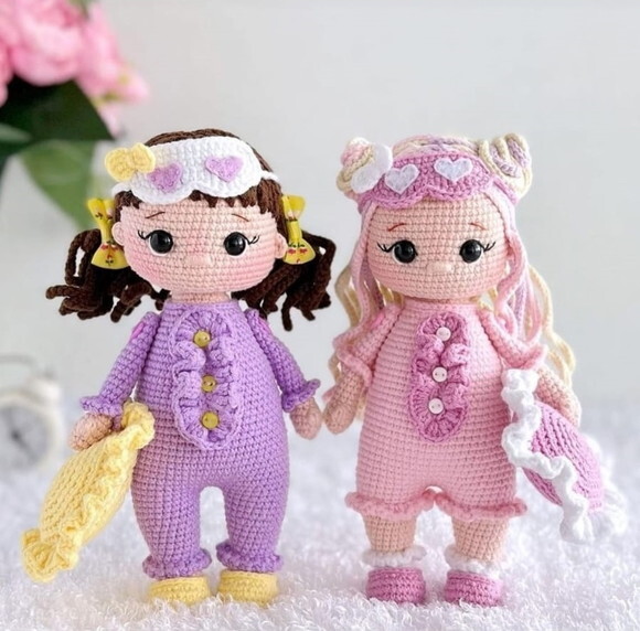 Receita Boneca Pijama Amigurumi