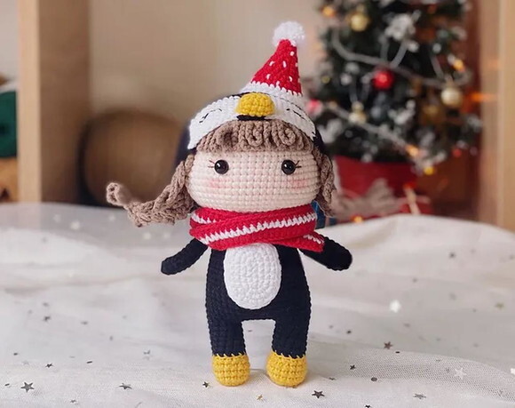 Receita Boneca Pinguim Amigurumi