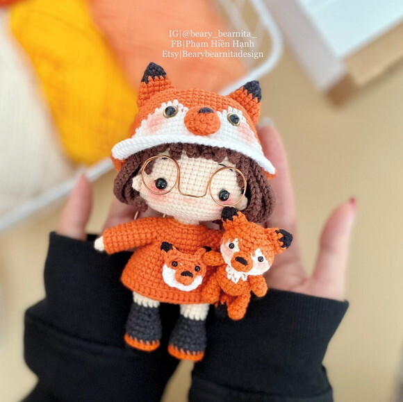 Receita Boneca Raposa Amigurumi