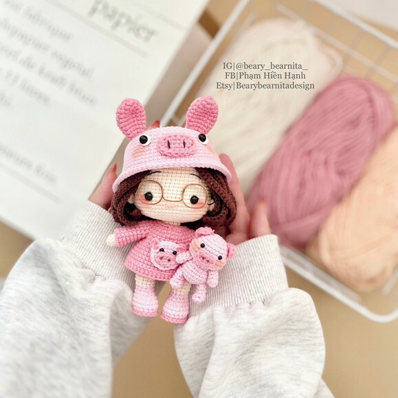 Receita Boneca Porco Amigurumi