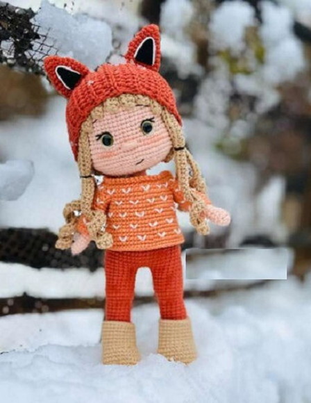 Receita Boneca Raposa Amigurumi