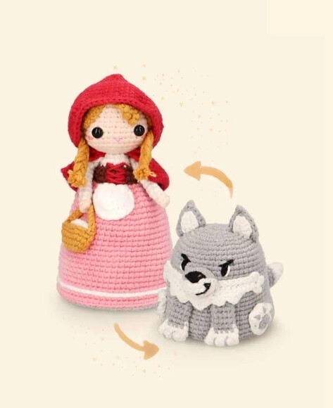 Receita Boneca Reversivel Lobo Amigurumi