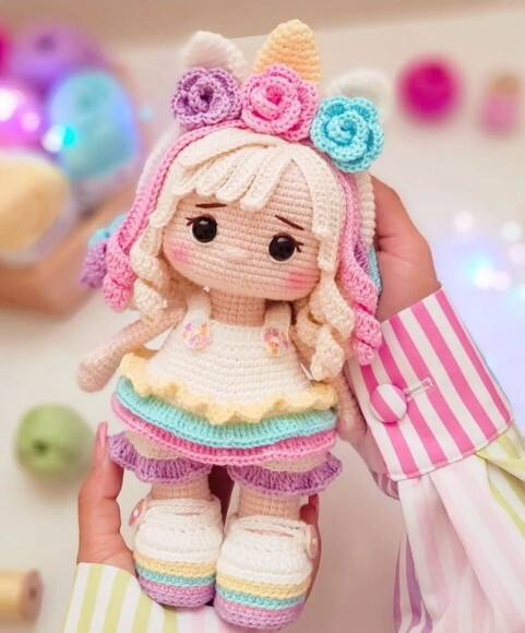 Receita Boneca Unicornio Amigurumi