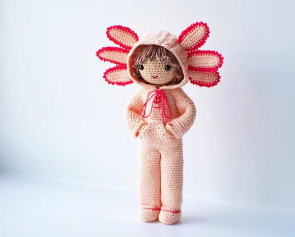 Receita Boneco Axolote Amigurumi