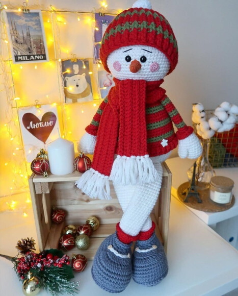 Receita Boneco de Neve Amigurumi