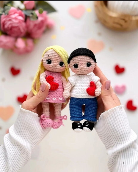 Receita Bonecos Namorados Amigurumi
