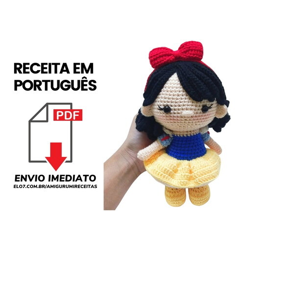 Receita Branca de neve Amigurumi