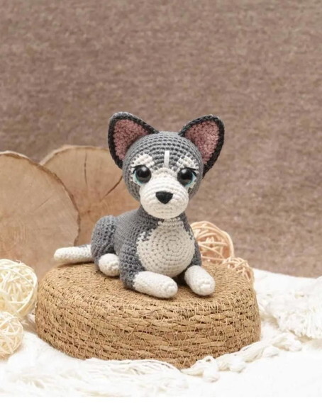 Receita Cachorro Husky Amigurumi