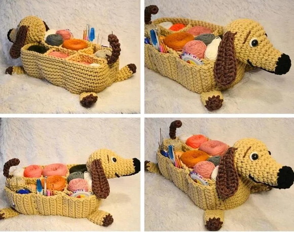 Receita Cachorro Organizador Amigurumi