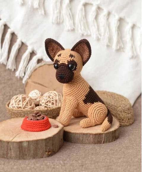 Receita Cachorro Pastor Alemão Amigurumi