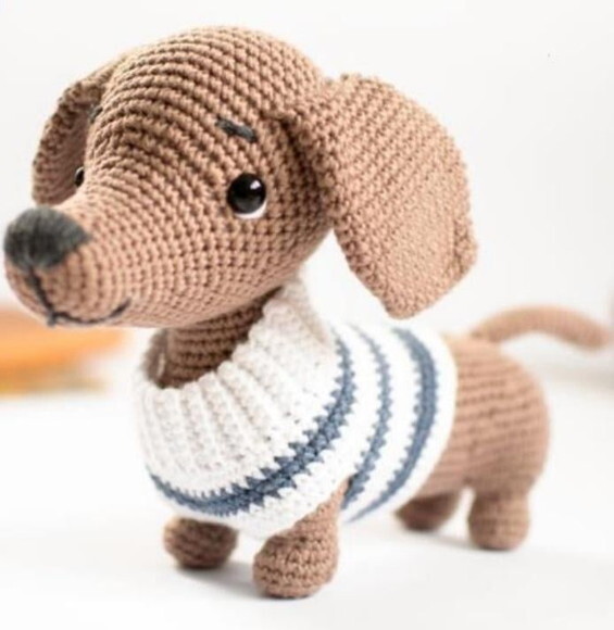 Receita Cachorro Salsicha Amigurumi