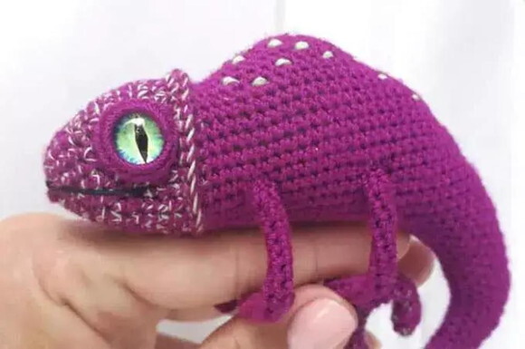 Receita Camaleão Amigurumi