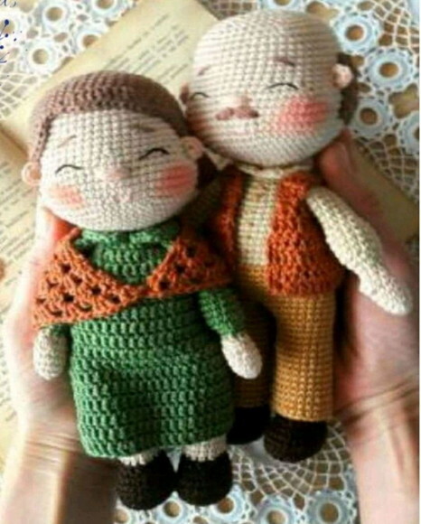 Receita Casal de velhinhos amigurumi