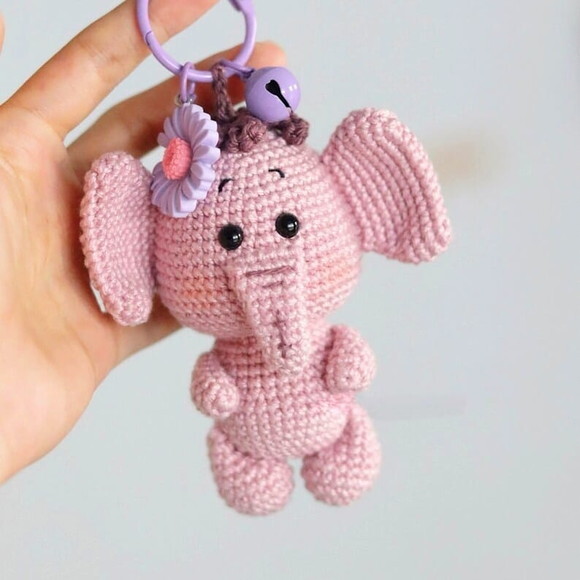 Receita Chaveiro Elefante Amigurumi