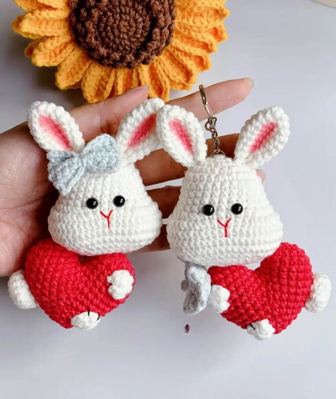 Receita Chaveiro Coelho Amigurumi