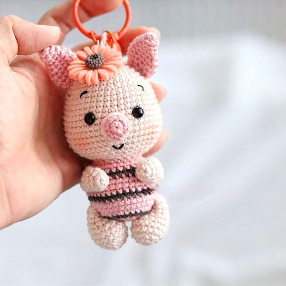 Receita Chaveiro Leitão Amigurumi
