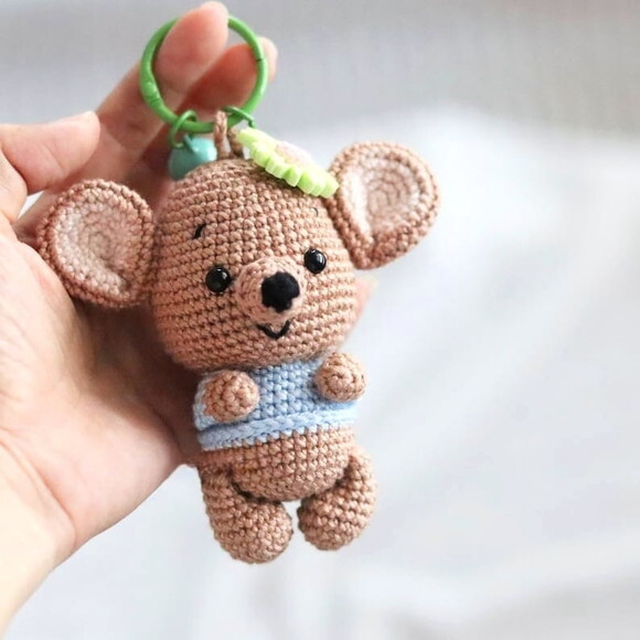 Receita Chaveiro Roo Ratinho Amigurumi