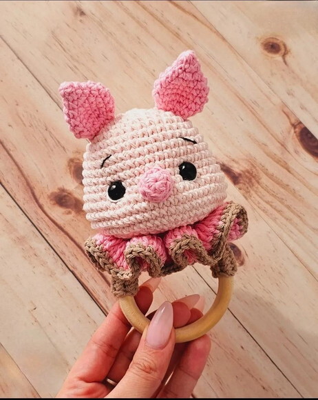 Receita Chocalho Leitão Amigurumi