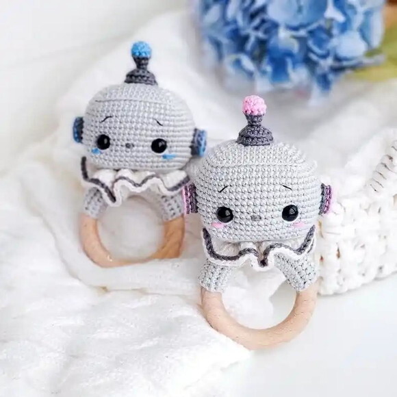 Receita Chocalho Robô Amigurumi