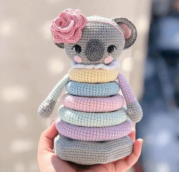 Receita Coala Empilha Amigurumi