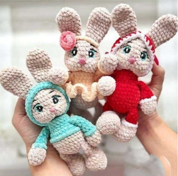 Receita Coelhos Amigurumi