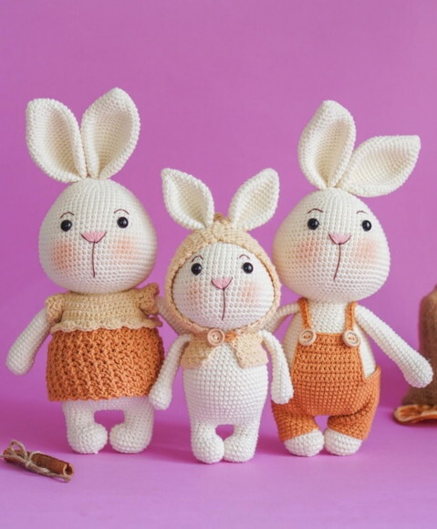 Receita Coelhos Amigurumi