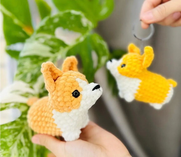 Receita Corgi Chaveiro Amigurumi