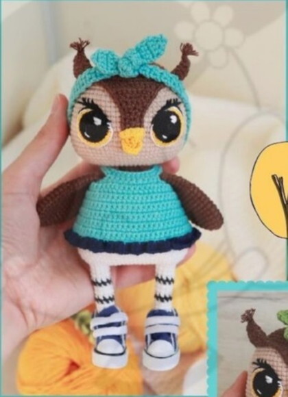 Receita Coruja Amigurumi