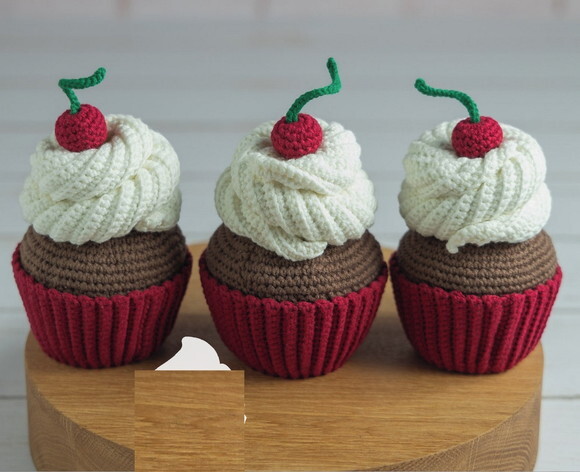 Receita Cup Cake Amigurumi