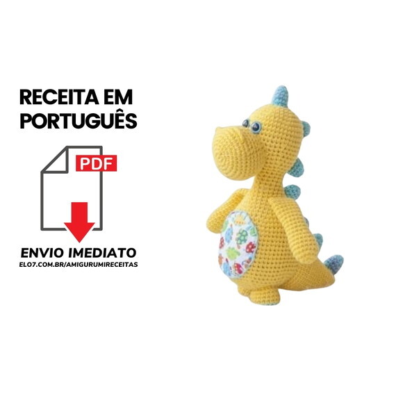 Receita Dinossauro Amigurumi