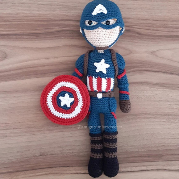 Receita em PDF - Capitão America Amigurumi