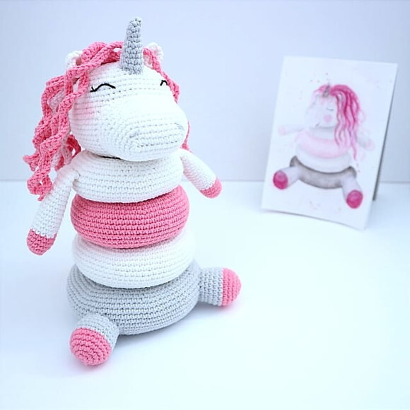 Receita Encaixe unicornio amigurumi