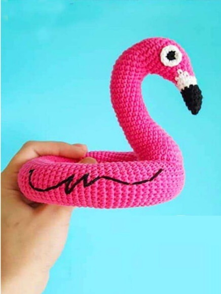 Receita Flamingo Boia Amigurumi