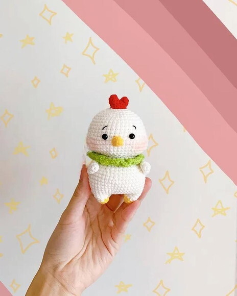 Receita Galinho Amigurumi