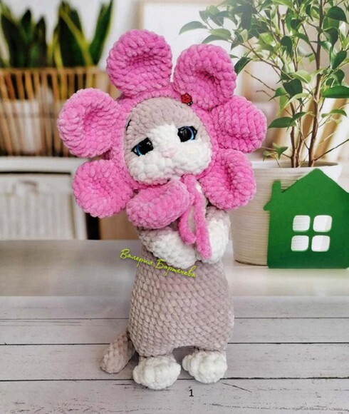 Receita Gatinho Flor Amigurumi