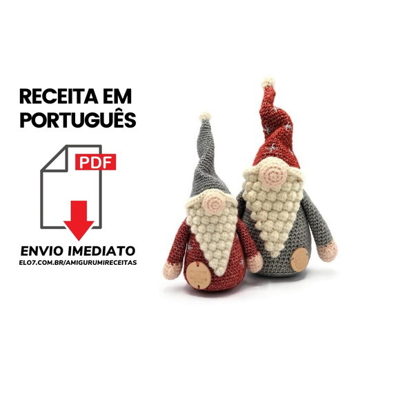 Receita Gnomo Amigurumi