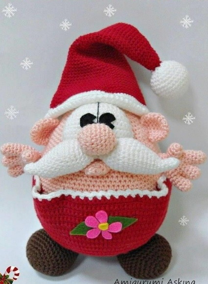 Receita Gnomo natal Amigurumi