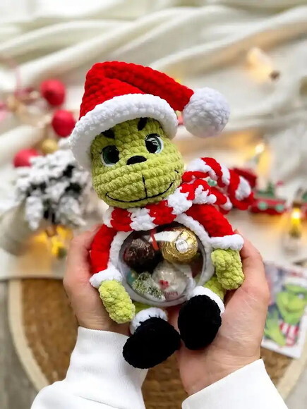 Receita Grinch Presente Amigurumi