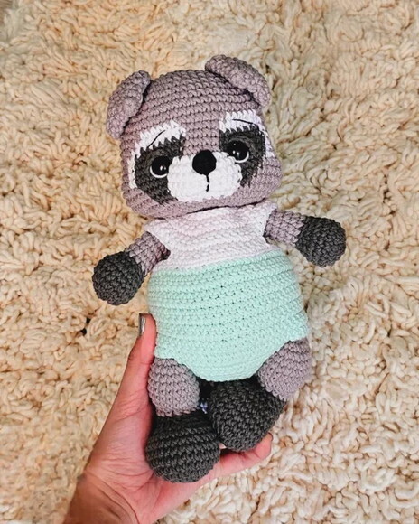 Receita Guaxinim Amigurumi
