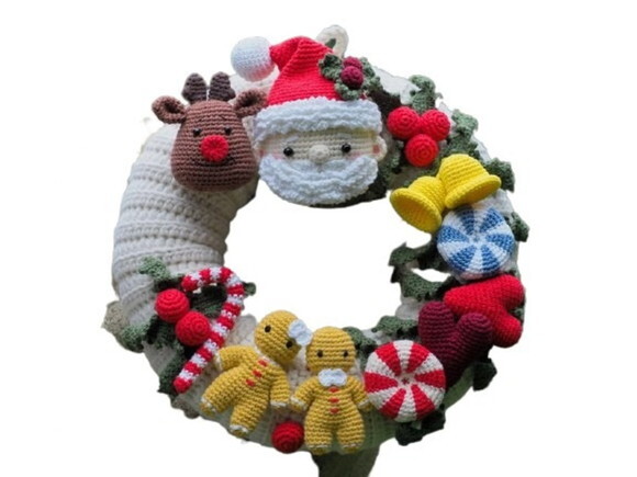 Receita Guirlanda natal Amigurumi