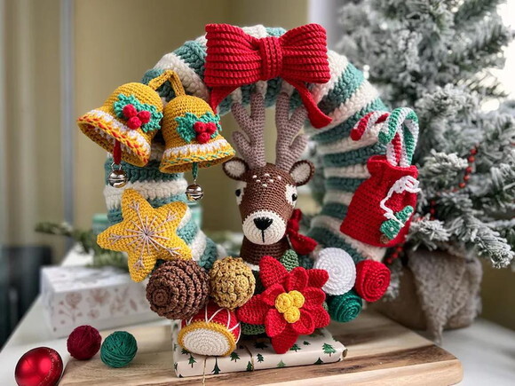 Receita Guirlanda Natal Amigurumi